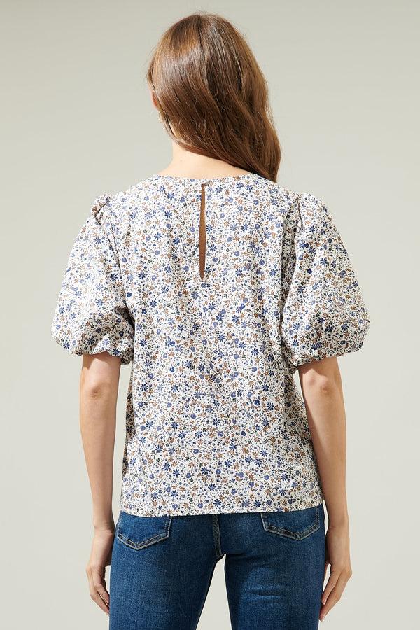 Sugarlips Heath Floral Balloon Sleeve Blouse