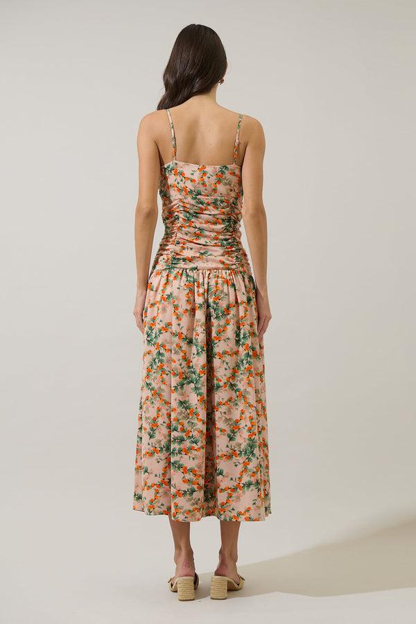 Sugarlips Heida Floral Bristol Ruched Maxi Dress