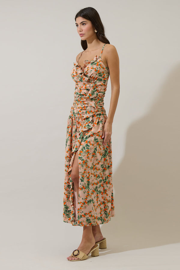 Sugarlips Heida Floral Bristol Ruched Maxi Dress
