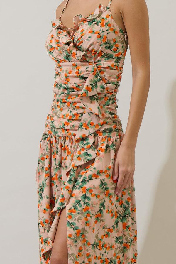 Sugarlips Heida Floral Bristol Ruched Maxi Dress