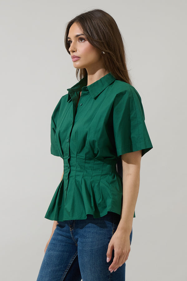 Sugarlips Helga Pleated Collared Top