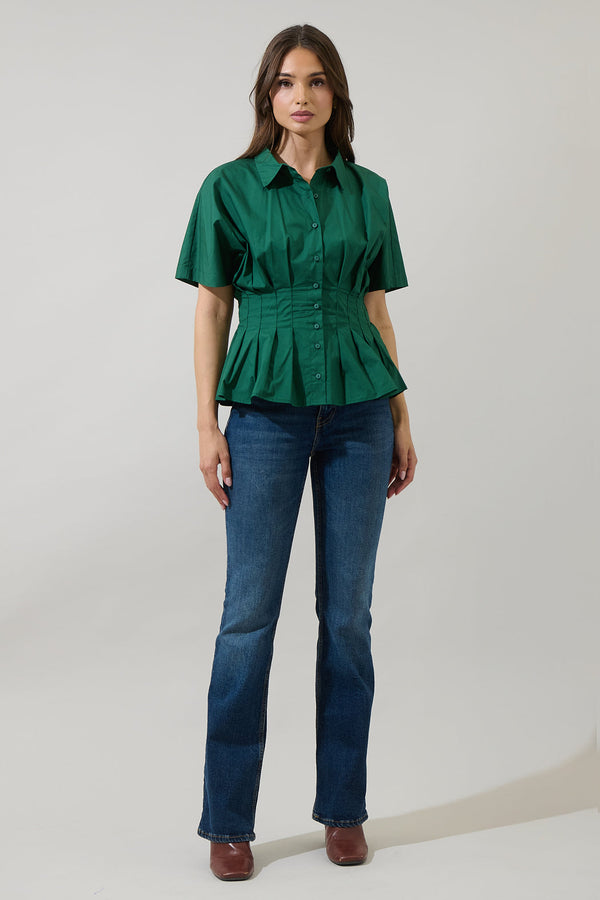 Sugarlips Helga Pleated Collared Top