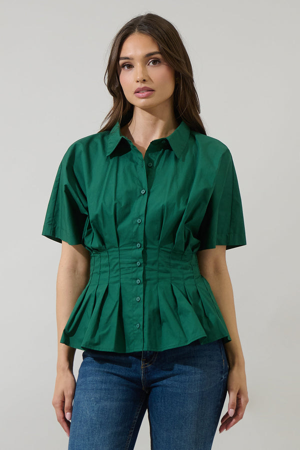 sugarlips Helga Pleated Collared Top