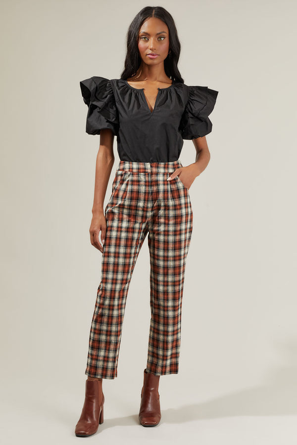 Sugarlips Hen Plaid Cropped Pants
