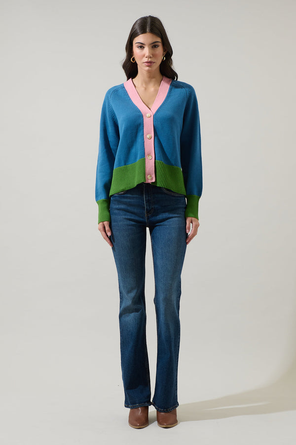 Sugarlips Hendria Color Block Cardigan