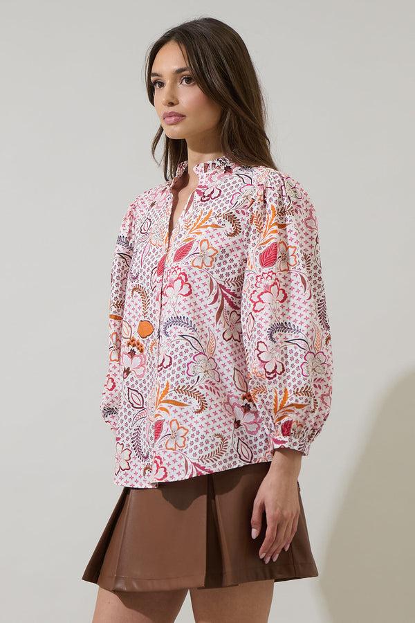 Sugarlips Hendry Floral Ima Button Up Top