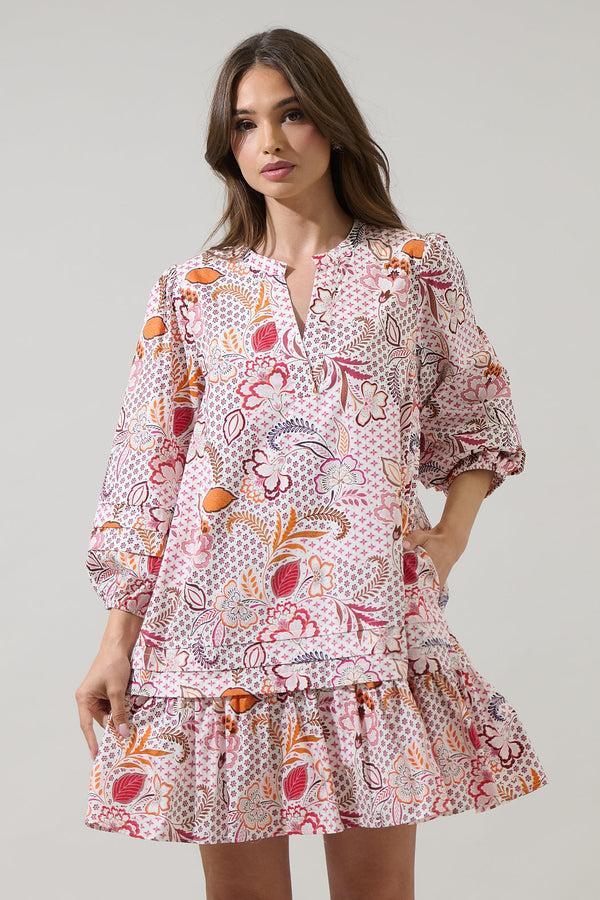 Sugarlips Hendry Floral Velma Ruffle Shift Dress