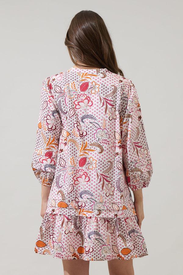 Sugarlips Hendry Floral Velma Ruffle Shift Dress