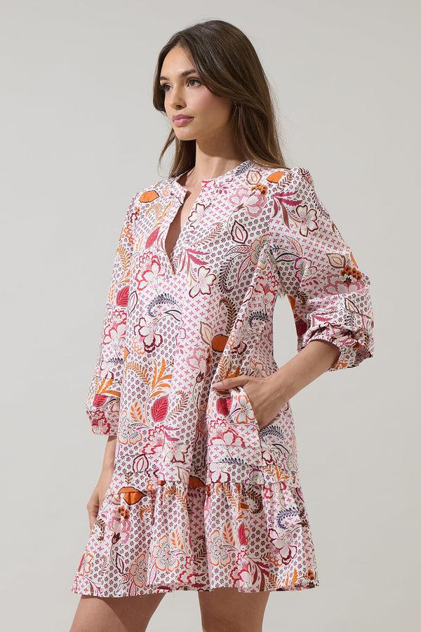Sugarlips Hendry Floral Velma Ruffle Shift Dress