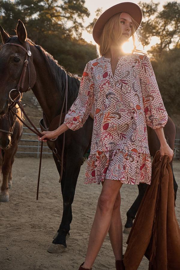 sugarlips Hendry Floral Velma Ruffle Shift Dress