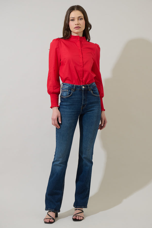 Sugarlips Henricka Ruffle Button Down Top