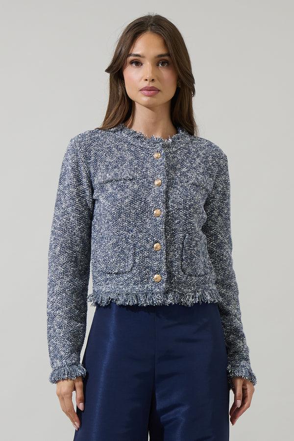 sugarlips Hensley Fringe Button Down Jacket