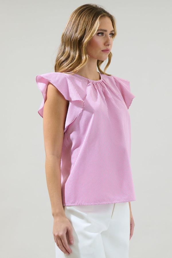 Sugarlips Hermas Striped Ruffle Top
