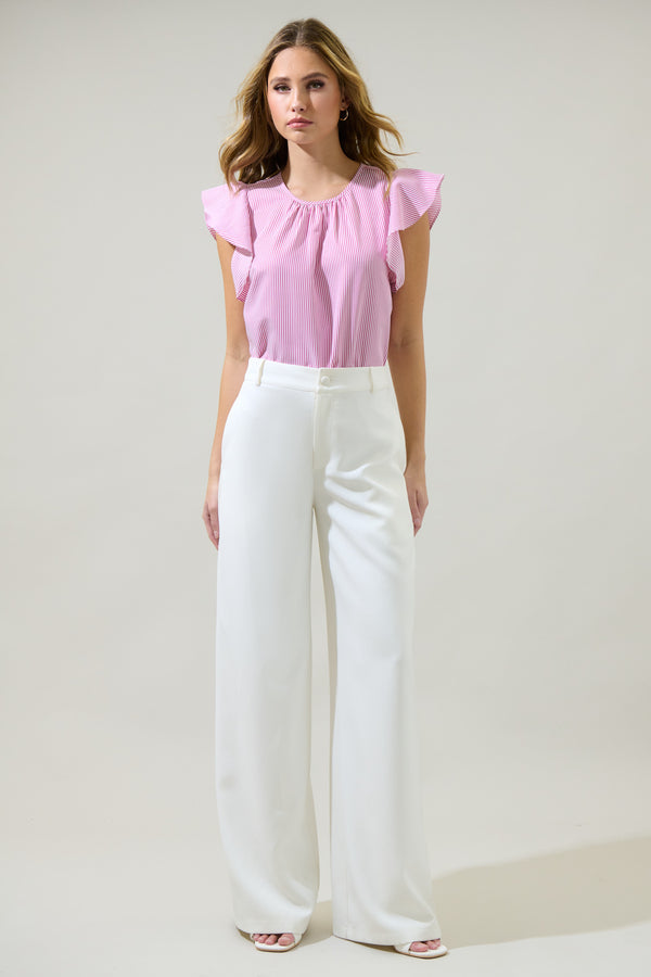 Sugarlips Hermas Striped Ruffle Top