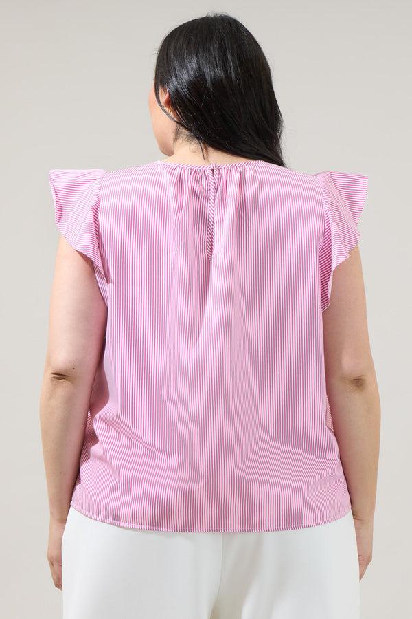 Sugarlips Hermas Striped Ruffle Top Curve