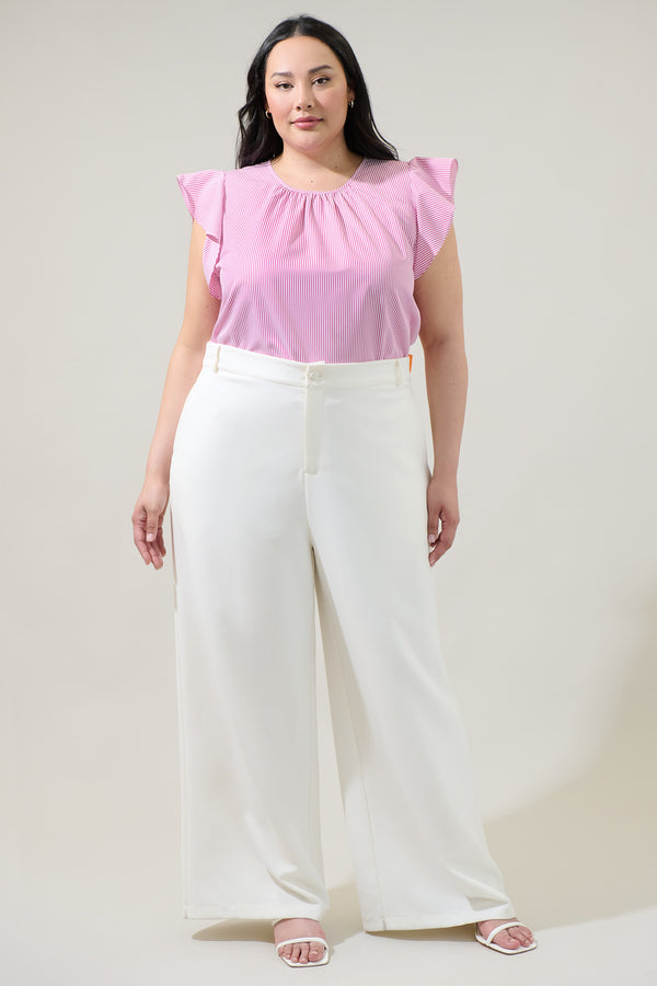 Sugarlips Hermas Striped Ruffle Top Curve