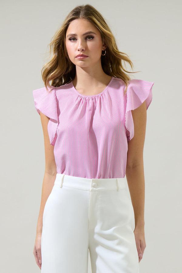 sugarlips Hermas Striped Ruffle Top