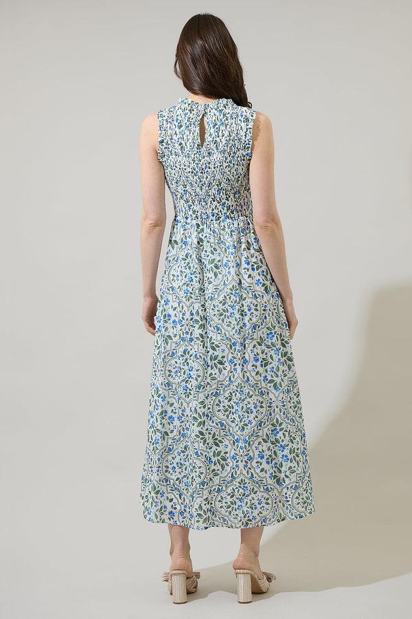 Sugarlips Hilo Floral Cecil Smocked Midi Dress