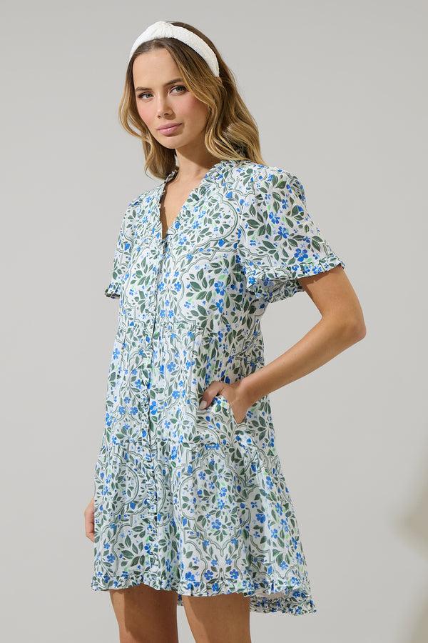 Sugarlips Hilo Floral Kara Shift Mini Dress