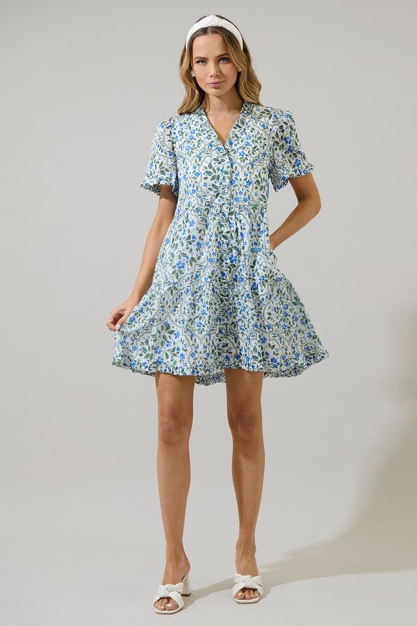 Sugarlips Hilo Floral Kara Shift Mini Dress
