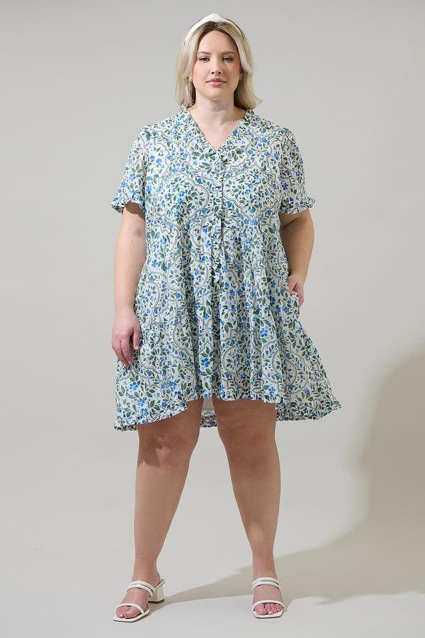 Sugarlips Hilo Floral Kara Shift Mini Dress Curve