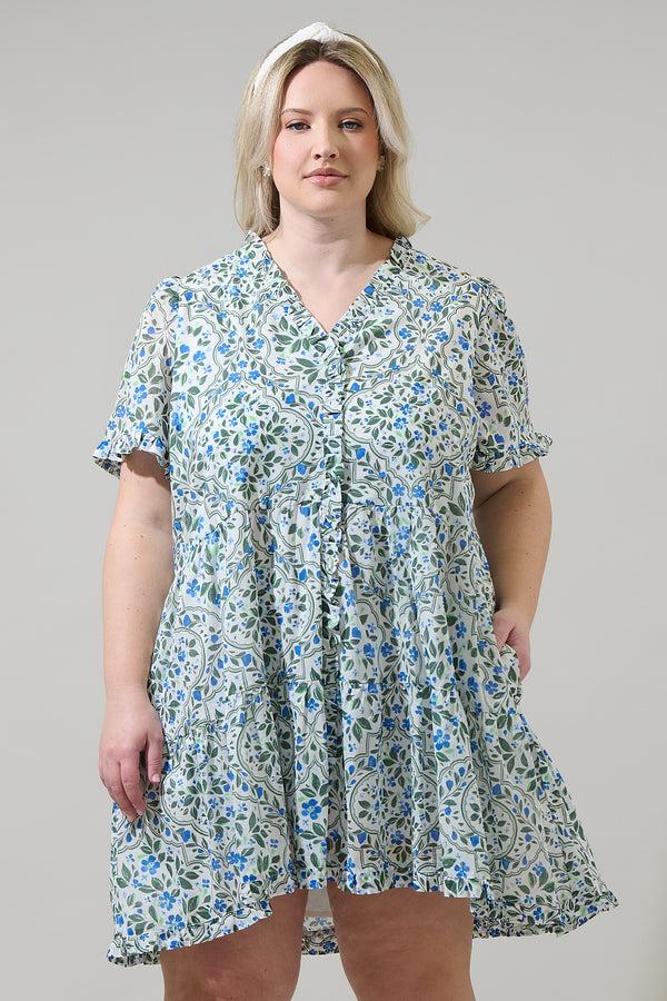 sugarlips Hilo Floral Kara Shift Mini Dress Curve