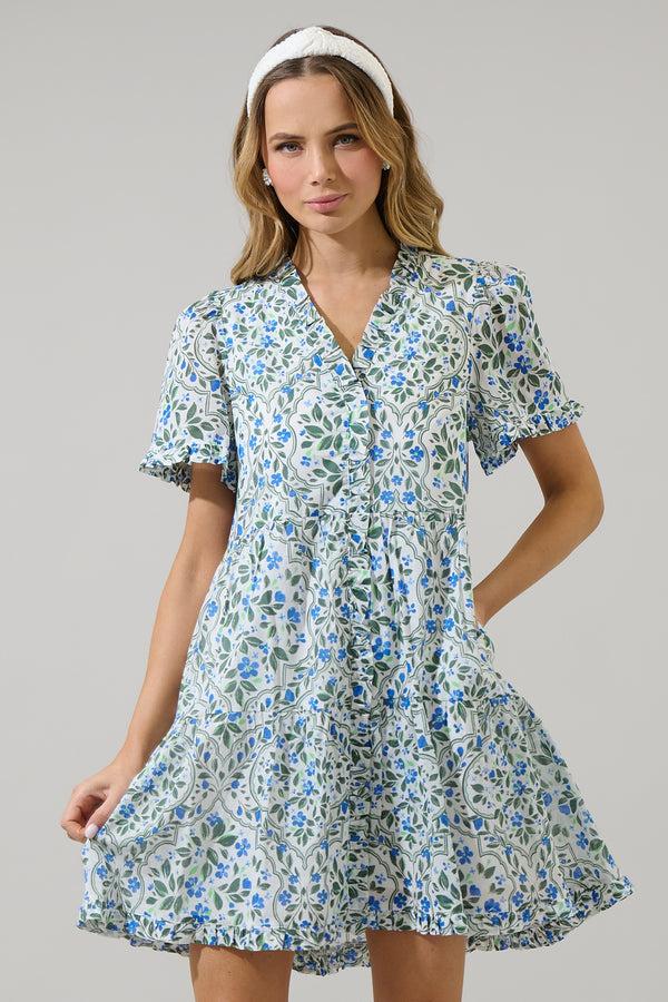 sugarlips Hilo Floral Kara Shift Mini Dress