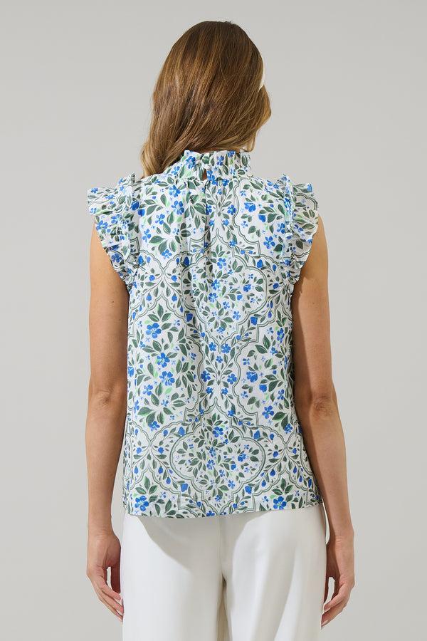 Sugarlips Hilo Floral Zoie Ruffle Top