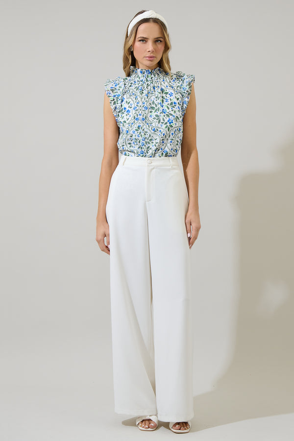 Sugarlips Hilo Floral Zoie Ruffle Top