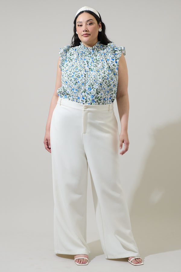 Sugarlips Hilo Floral Zoie Ruffle Top Curve