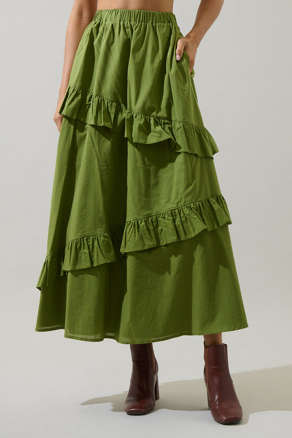 sugarlips Himan Ruffle Midi Skirt