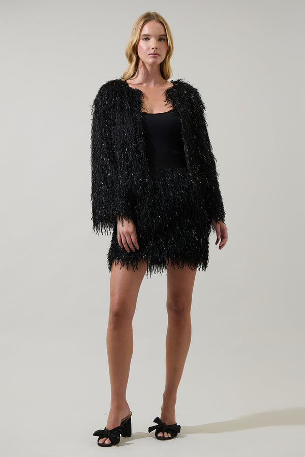 Sugarlips Himari Metallic Fringe Mini Skirt