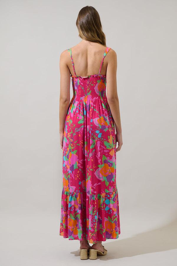 Sugarlips Himera Floral Kells Smocked Maxi Dress