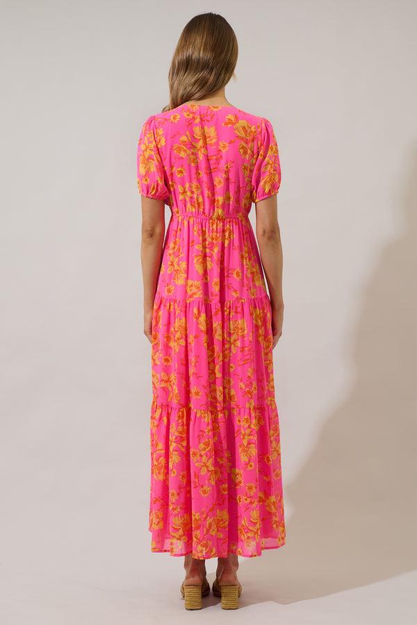Sugarlips Hot Rod Floral Monaco Tiered Maxi Dress