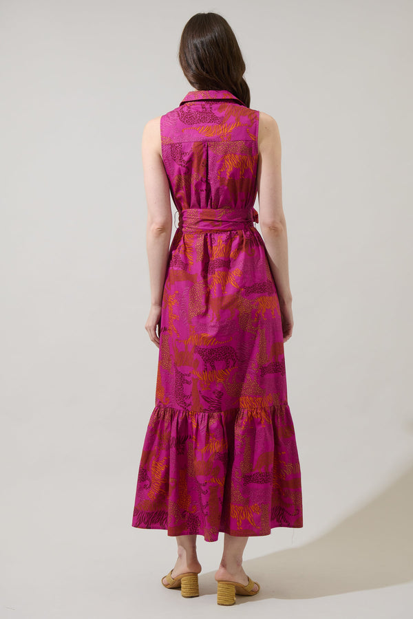 Sugarlips In The Jungle Cileah Collared Maxi Dress