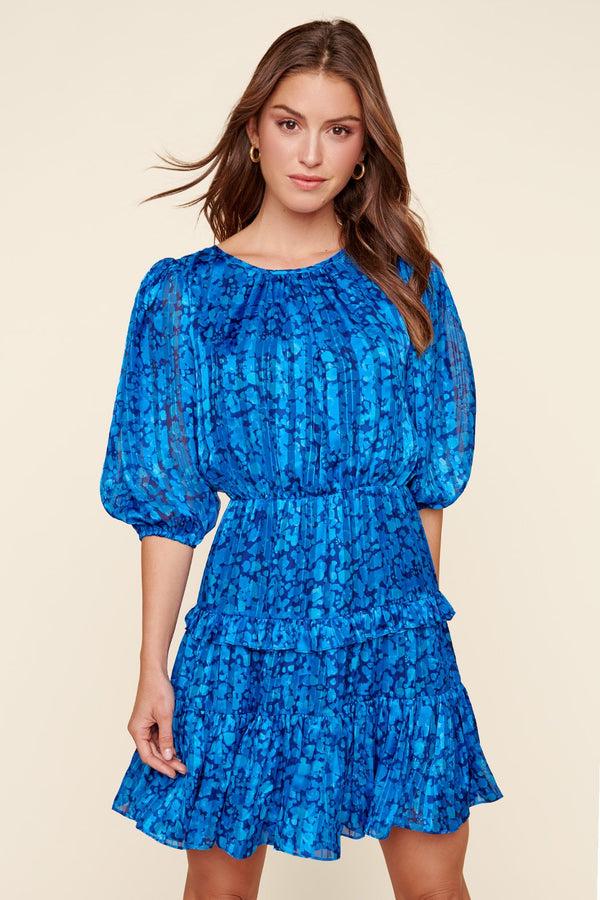 Sugarlips Indra Balloon Sleeve Ruffle Detail Dress