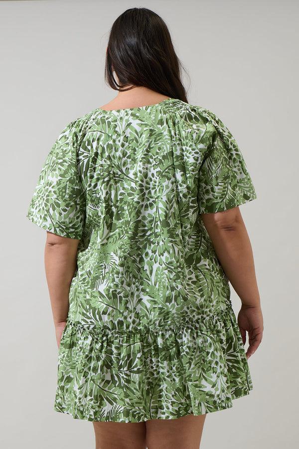 Sugarlips Irenan Leaf Ashby Shift Mini Dress Curve