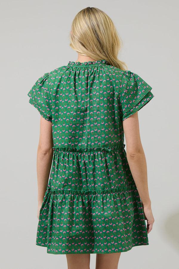 Sugarlips Isha Floral Empire Tiered Mini Dress