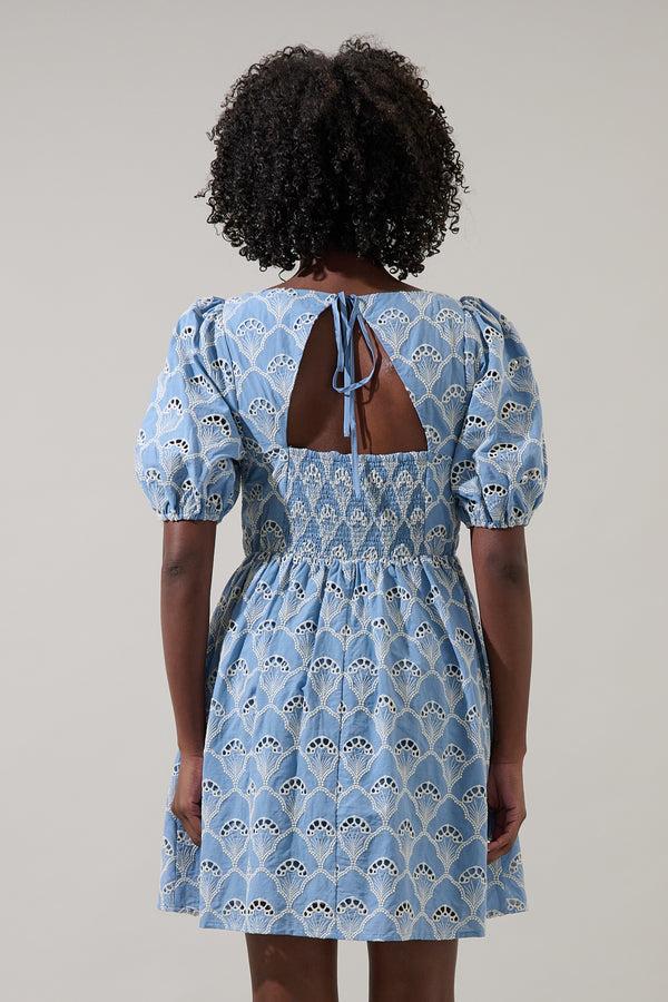 Sugarlips Ivana Floral Eyelet Mini Dress