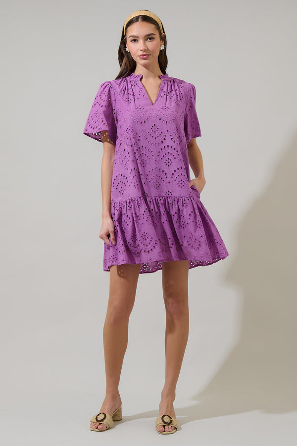 Sugarlips Ivy Eyelet Azari Shift Mini Dress