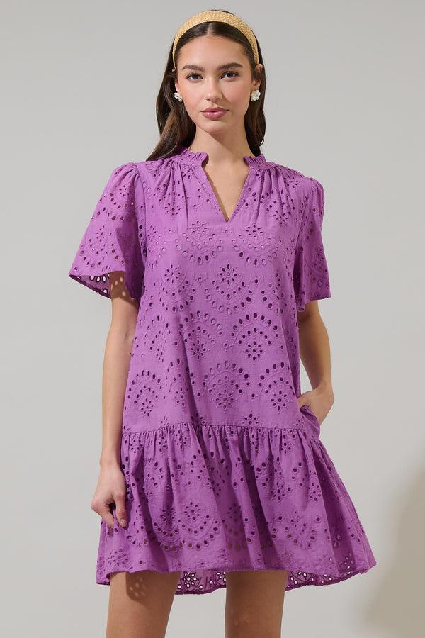 sugarlips Ivy Eyelet Azari Shift Mini Dress
