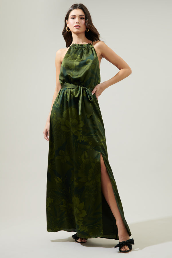 Sugarlips Ivy Tropics Yucca Halter Maxi Dress