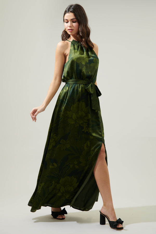 Sugarlips Ivy Tropics Yucca Halter Maxi Dress