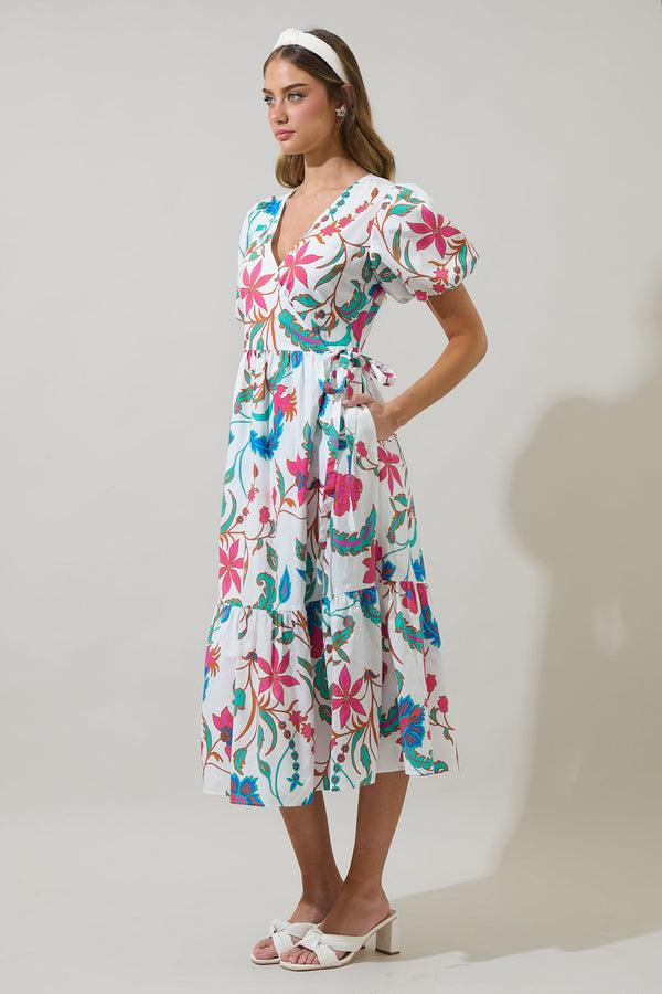 Sugarlips Izzie Floral Lunia Wrap Midi Dress
