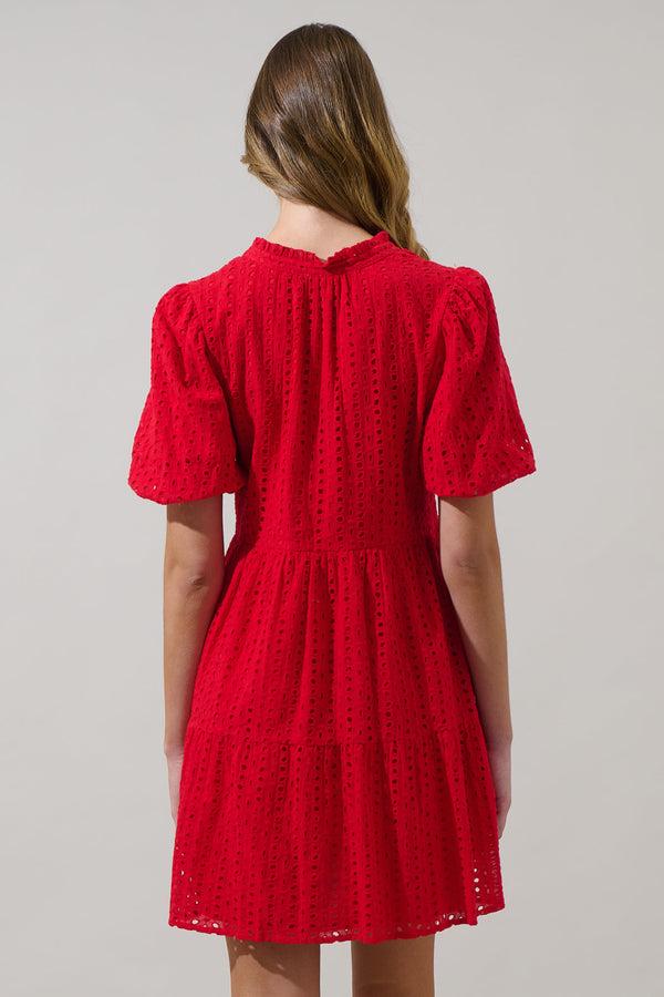 Sugarlips Jacey Babydoll Eyelet Mini Dress