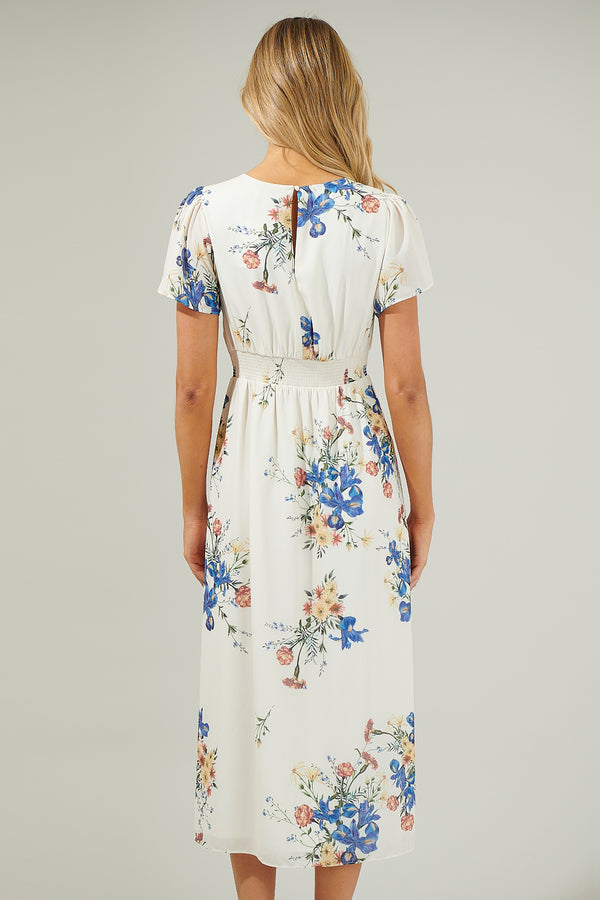 Sugarlips Jacinta Floral Slit Midi Dress