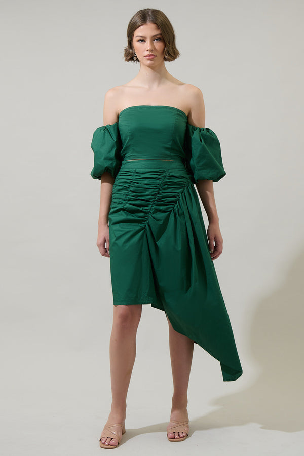 Sugarlips Jadey Belen Ruched Midi Skirt