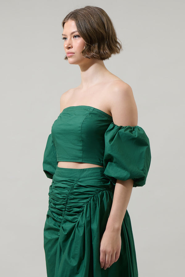 Sugarlips Jadey Elvie Smocked Cropped Top