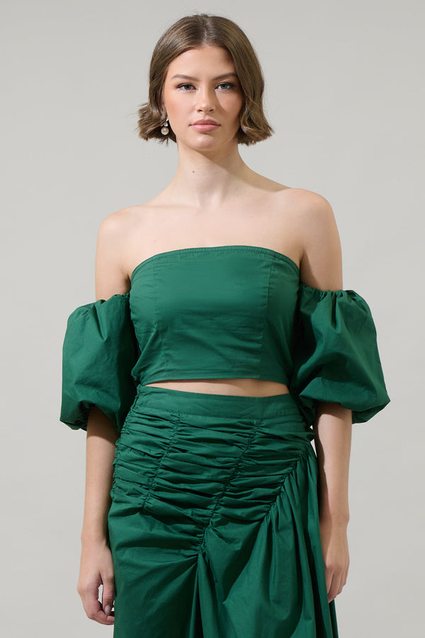sugarlips Jadey Elvie Smocked Cropped Top