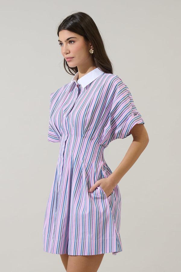Sugarlips Jady Striped Kristy Collared Mini Dress